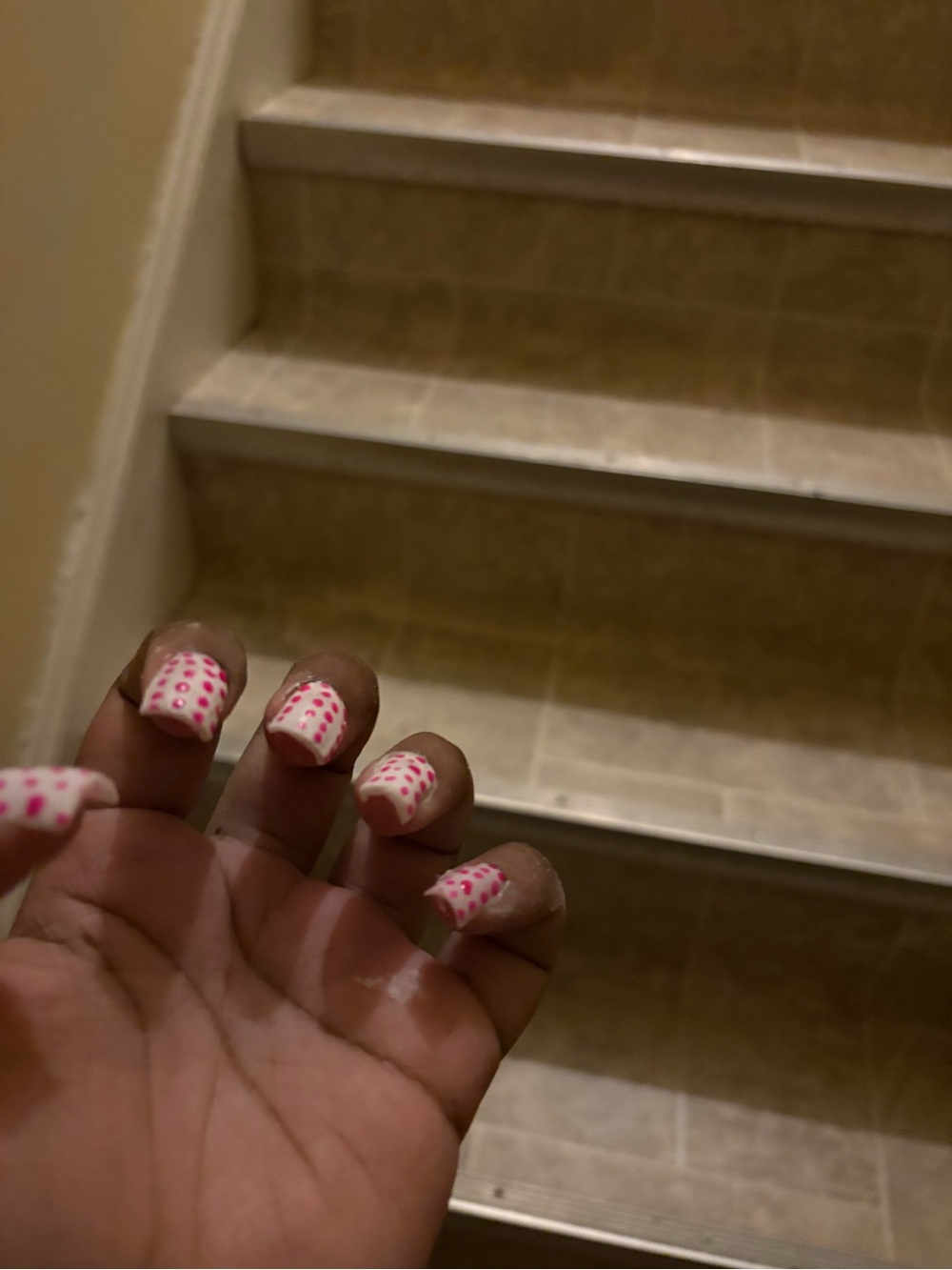 Pink Polka Dot Press-On Nails - 20 nails (2 sets)